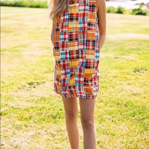 madras shift dress